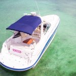 aerial view of a yacht for rent in playa del carmen, mexico