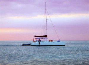 sunset catamaran charter in tulum