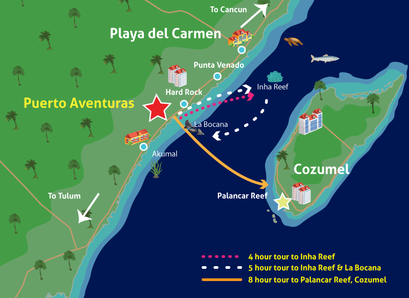 Sailing from Puerto Aventuras - Riviera Maya Catamarans