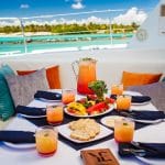 Catamaran Rental Tulum luxury yacht meal Tulum