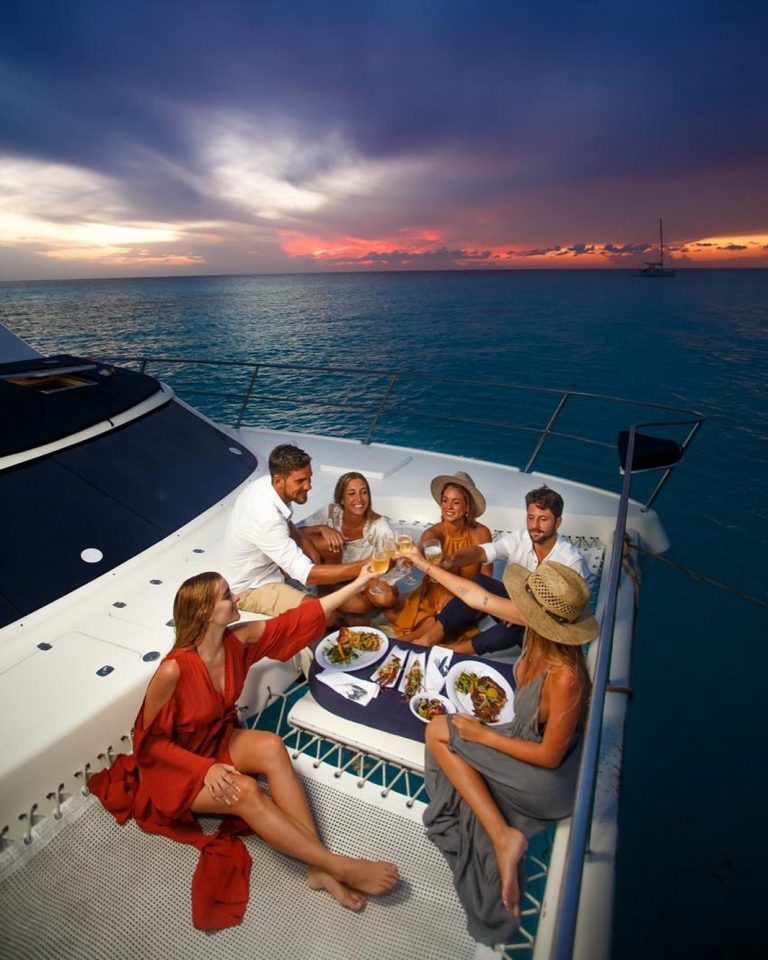 sunset boat charters Tulum catamaran rental sunset riviera maya catamaran