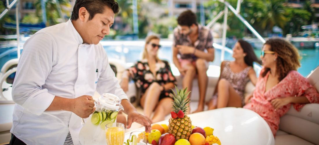 chef service on luxury yacht rental riviera maya mexico