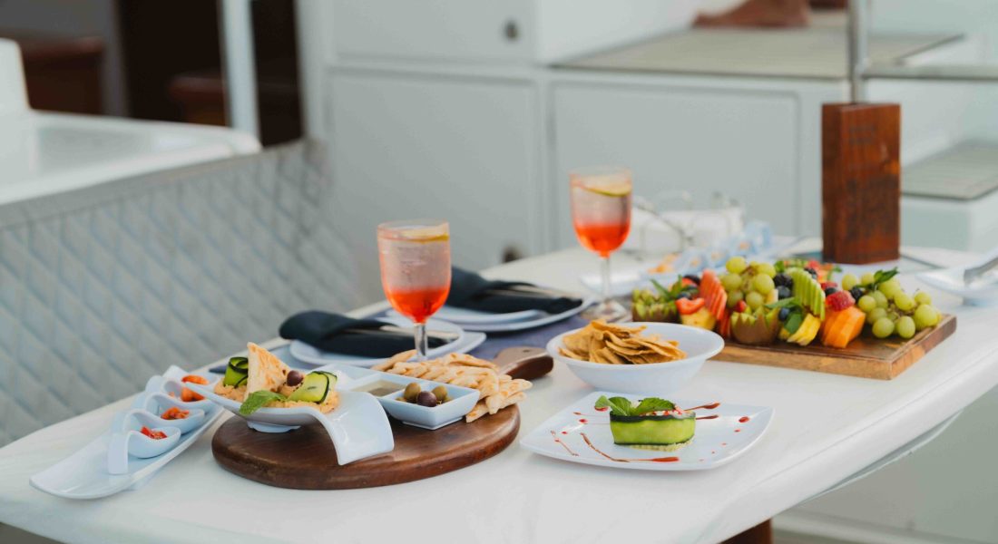CHef on board for a catamaran charter in Cancun Mexico