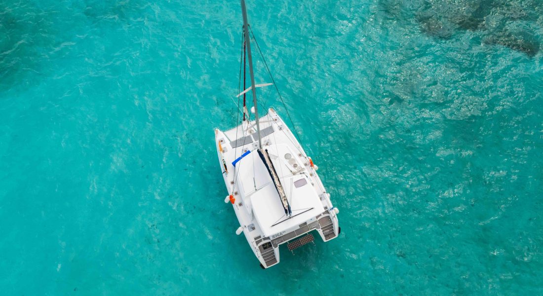 Boat in the ocean in Cancun