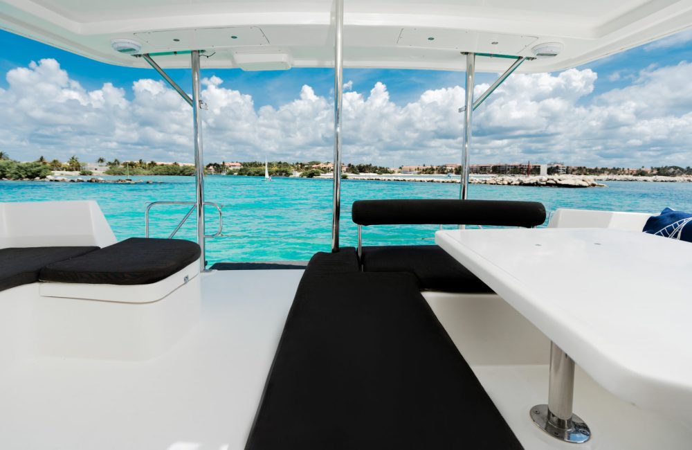 Luxury private catamaran rental in playa del carmen, riviera maya, mexico.