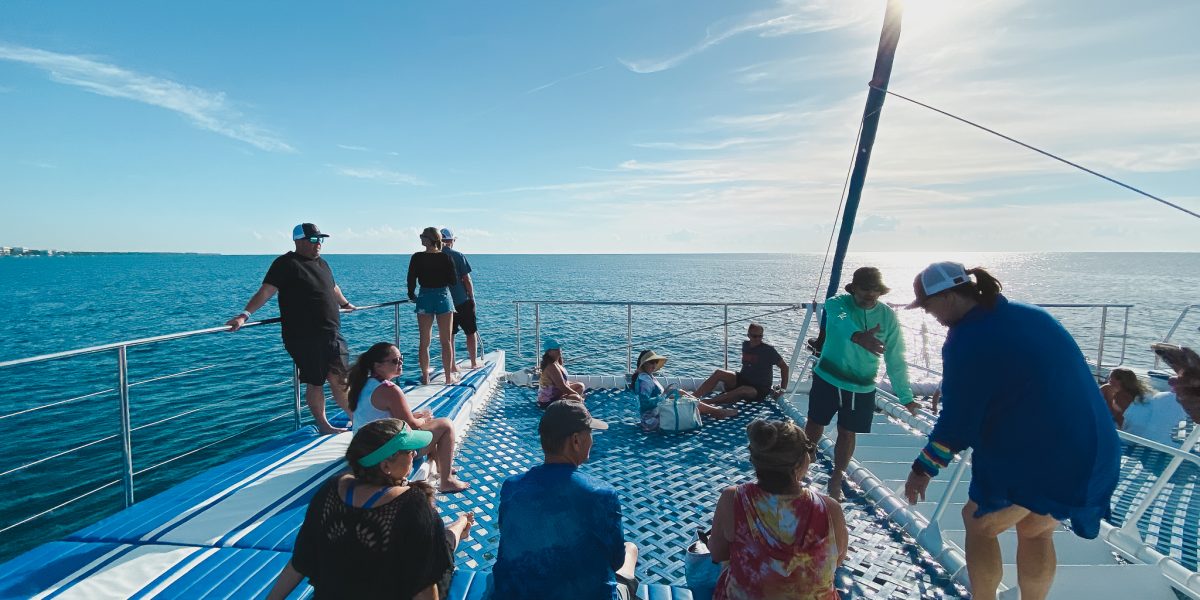 Cancun wedding catamaran