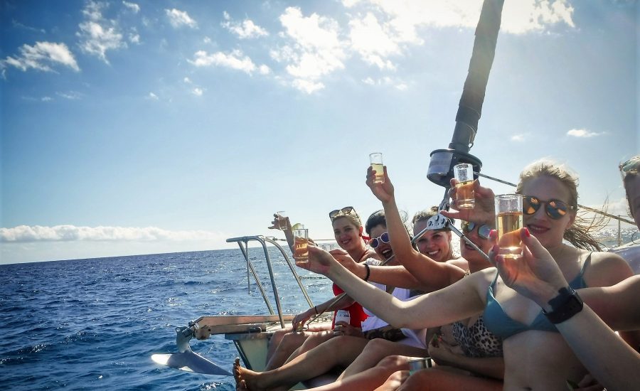 bachelorette on catamaran playa del carmen