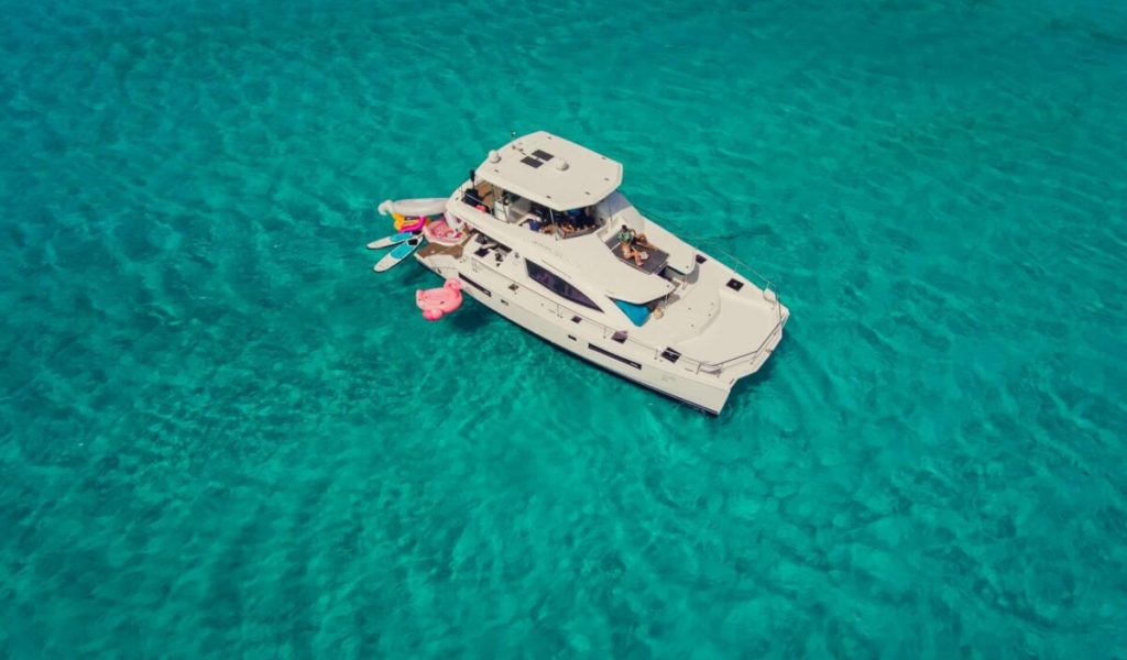 private luxury catamaran rental in playa del carmen, riviera maya, mexico.
