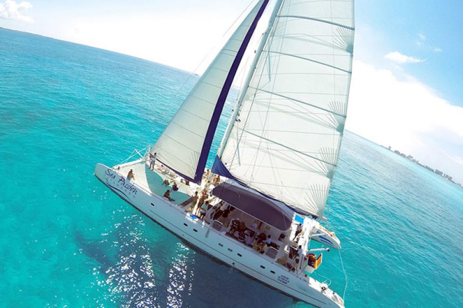 sea passion catamaran for rent in cancun and isla mujeres tour