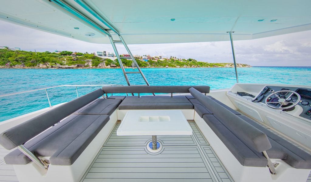 seating on a luxury yacht in cancun