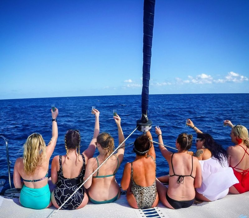 bachelorette on a catamaran riviera maya catamaran tours - Small Luxury Catamaran Rental