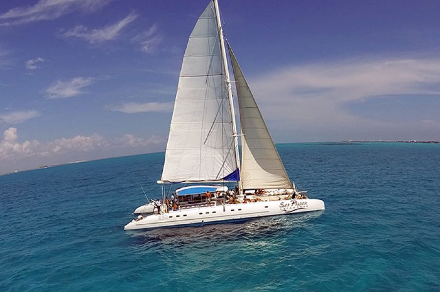 sea passion catamaran for rent in cancun and isla mujeres tour